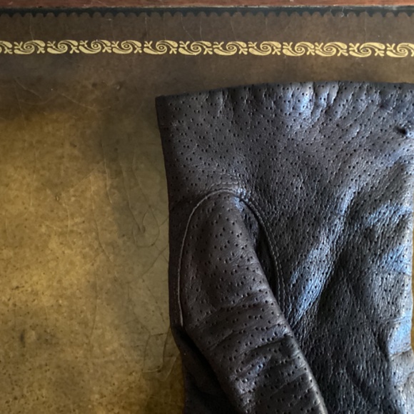 Vintage Women’s Dark Brown Gloves 100% Leather Size 7 Wool Lining Made in Italy - Picture 6 of 9